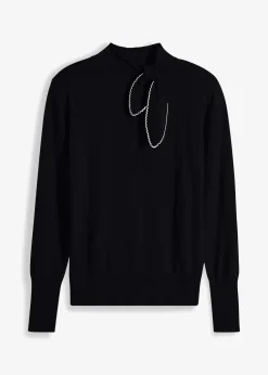 Feinstrickpullover mit Schleifendetail