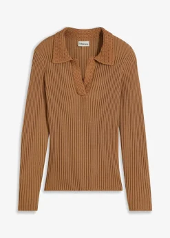 Feinstrickpullover mit schmückendem Kragen