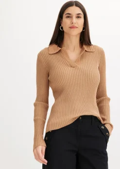 Feinstrickpullover mit schmückendem Kragen