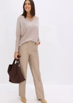 Feinstrickpullover mit Strass-Applikation