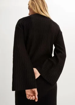 Feinstrickpullover mit Struktur