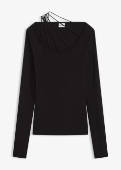 Feinstrickpullover mit tiefem Ausschnitt