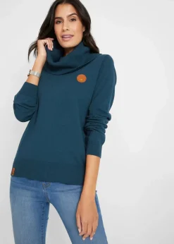 Feinstrickpullover mit weitem Kragen