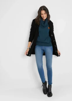 Feinstrickpullover mit weitem Kragen