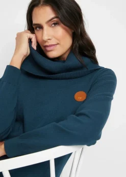 Feinstrickpullover mit weitem Kragen