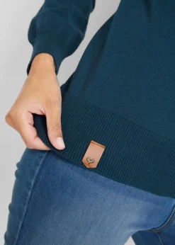 Feinstrickpullover mit weitem Kragen