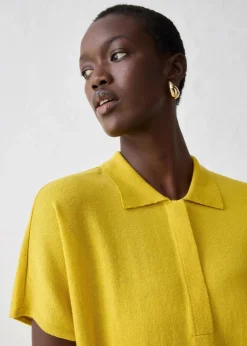 Feinstrickpullover mit Wollanteil und Polokragen