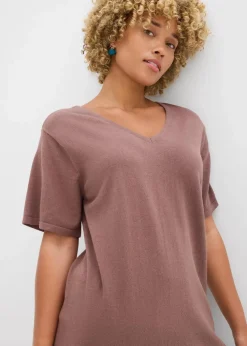 Feinstrickshirt mit Leinen