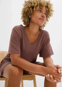 Feinstrickshirt mit Leinen