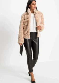 Fellimitat-Jacke mit Reißverschluss