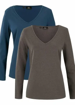 Figurbetontes Langarmshirt (2er Pack)