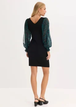 Figurbetontes Minikleid mit Cut-Outs an den Ärmeln