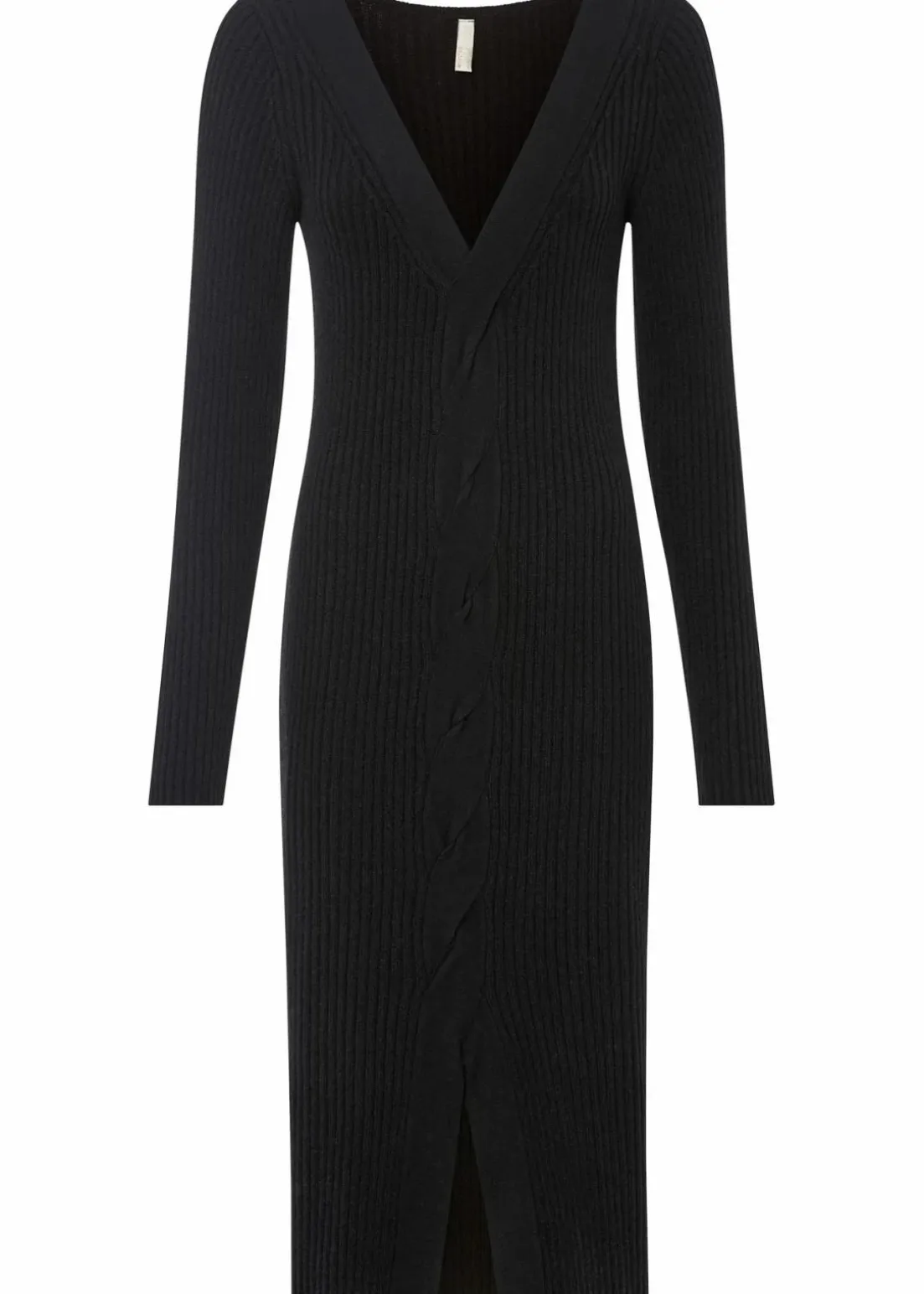 Figurbetontes Strickkleid mit Zopf-Detail