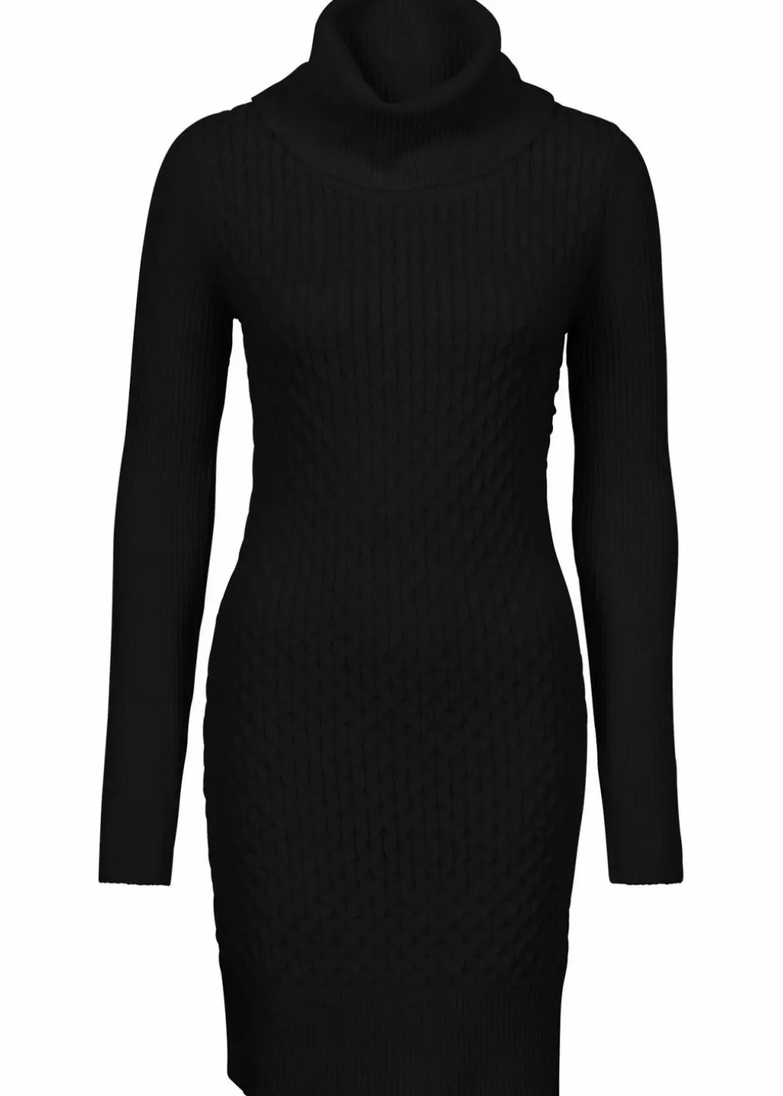 Figurbetontes Strickkleid mit Rollkragen