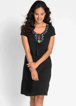 Flammgarn-Jerseykleid aus reiner Baumwolle