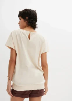 Flammgarn-Shirt aus Bio-Baumwolle mit Smockbund