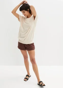 Flammgarn-Shirt aus Bio-Baumwolle mit Smockbund