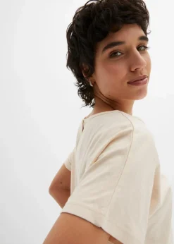 Flammgarn-Shirt aus Bio-Baumwolle mit Smockbund