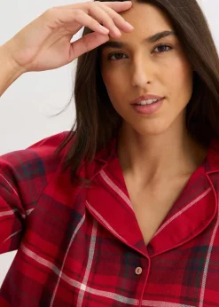 Flanell Pyjama aus weicher Baumwolle mit Geschenktasche