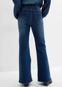 Flared-Jeans High Waist mit Nietenbesatz