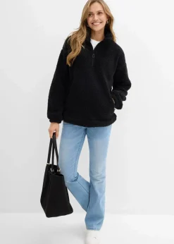 Fleeceshirt mit Stehkragen