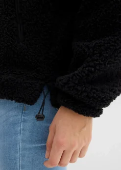 Fleeceshirt mit Stehkragen