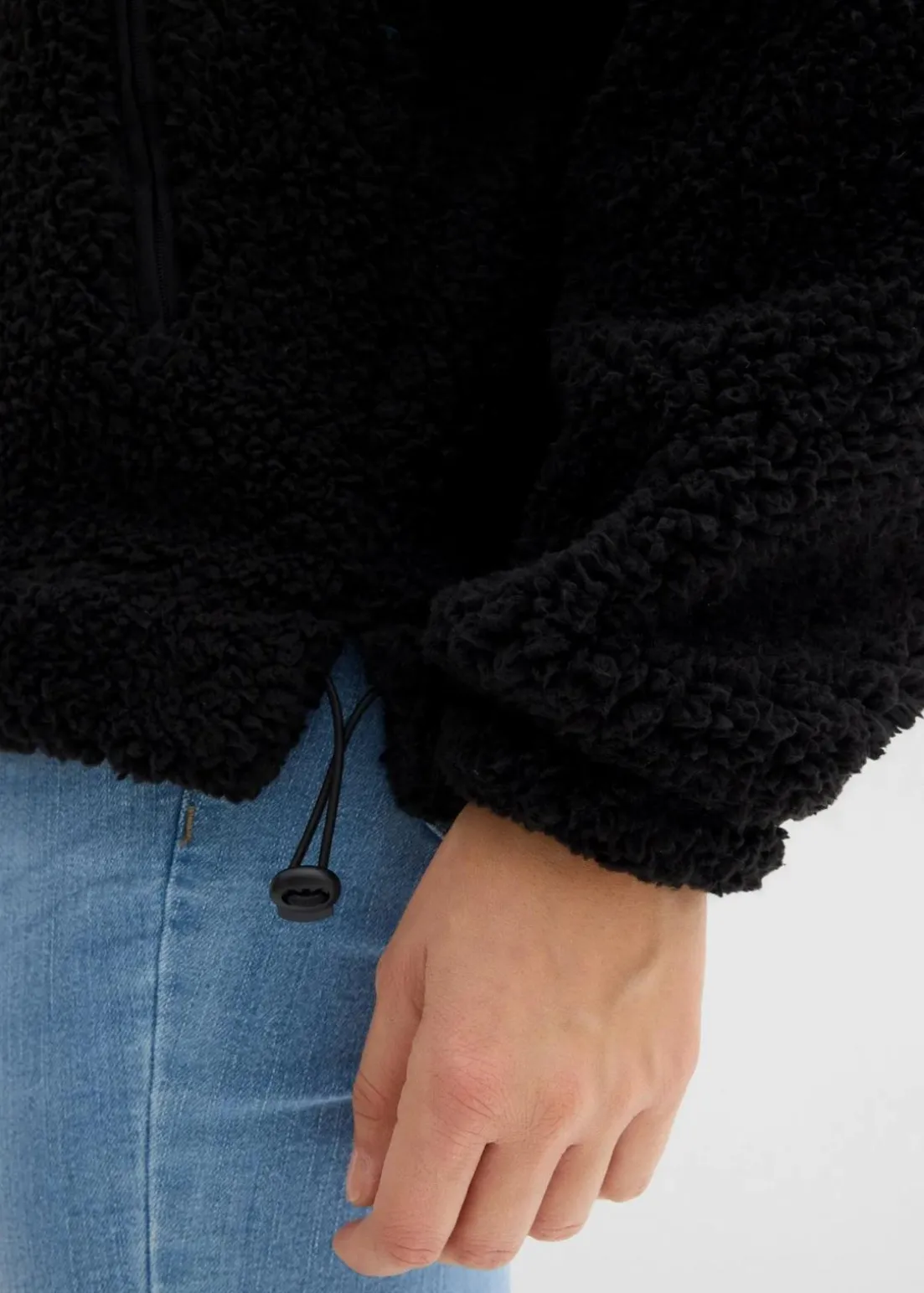 Fleeceshirt mit Stehkragen