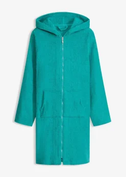 Frottee Bademantel aus Bio-Baumwolle mit Reißverschluss