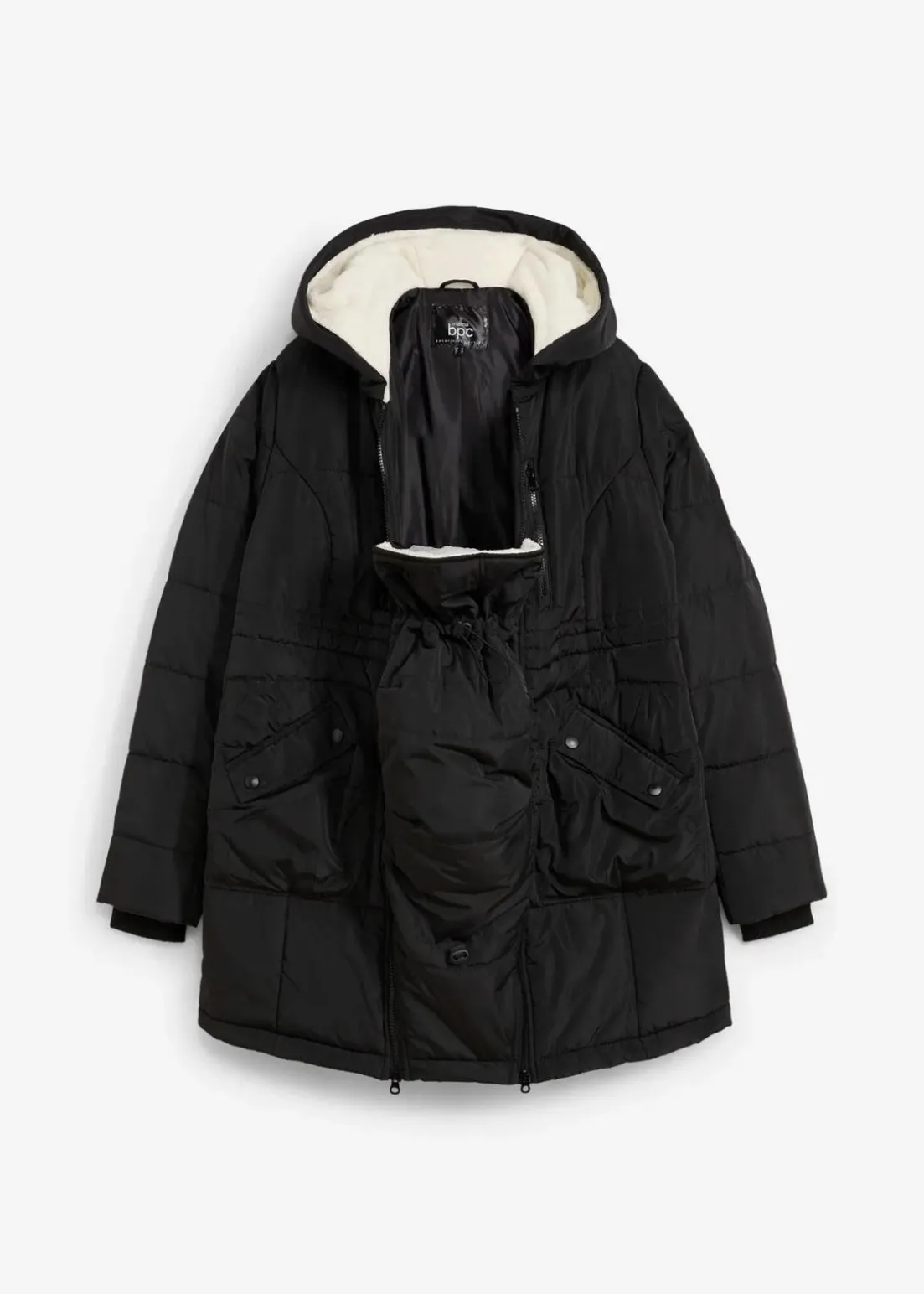 Gefütterte Umstandsjacke mit Baby-Einsatz