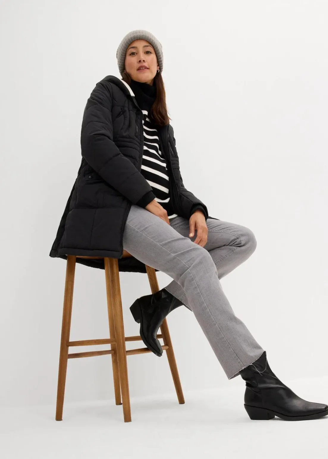 Gefütterte Umstandsjacke mit Baby-Einsatz