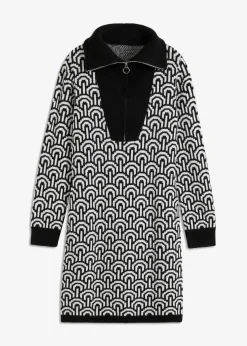gemustertes Strickkleid