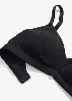 Gepolstertes Bralette ohne Bügel aus gerippter Bio-Baumwolle