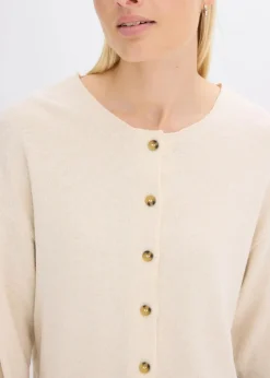 Gerippte Feinstrickjacke