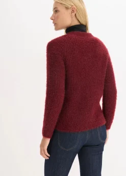 Gerippte Grobstrickjacke