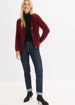 Gerippte Grobstrickjacke