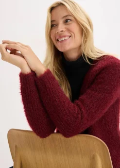 Gerippte Grobstrickjacke