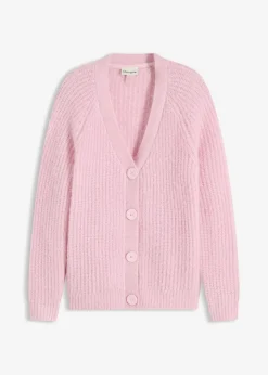 Gerippte Grobstrickjacke