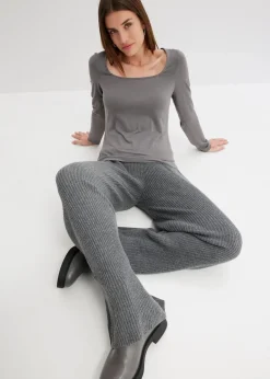 Gerippte Palazzo-Hose