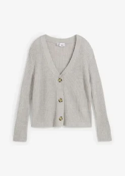 Gerippte Strickjacke