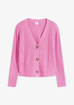 Gerippte Strickjacke