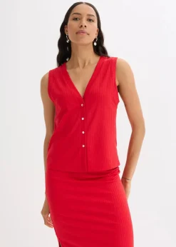 Gerippte Weste in Strickoptik