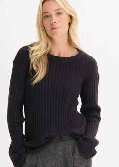 Gerippter Oversize-Pullover