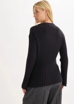 Gerippter Oversize-Pullover