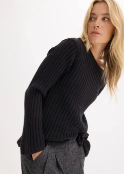 Gerippter Oversize-Pullover