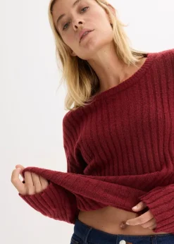 Gerippter Oversize-Pullover