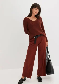 Gerippter Pullover aus reiner Baumwolle