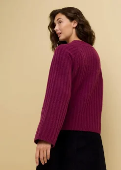 Gerippter Pullover, verkürzt