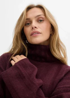 Gerippter Rollkragenpullover