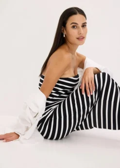 geripptes Bandeau-Kleid