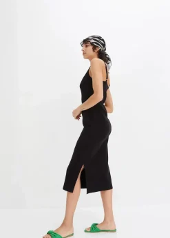 Geripptes Bodycon-Kleid aus elastischem Baumwoll-Mix